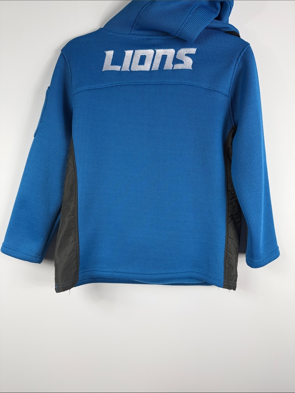 NFL Detroit Lions Fleece Quarter Zip Youth 14/16 Blue Pullover - Picture 9 of 10